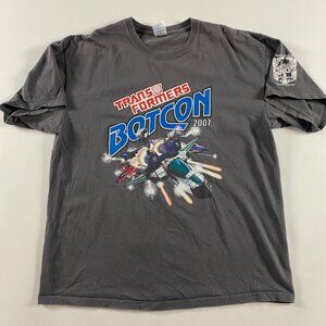 Transformers Botcon 2007 T Shirt Men's XL Gray Cotton